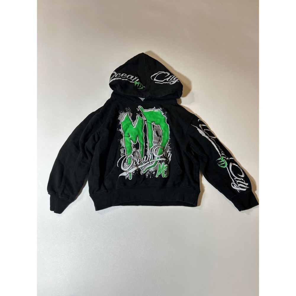 Exist Kids Hoodie Youth Medium Black Excellent Ocean City MD Graphic Sweatshirt